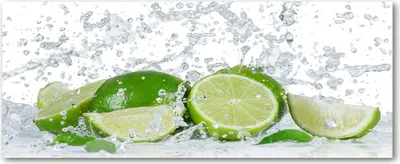 Produktbild von Tulup® Küchenrückwand Spritzschutz aus Glas -125x50 -Spritzschutz auf gehärtetes Glas Deko Essen Getränke Limetten Wasser
