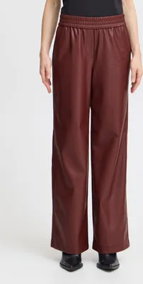 Produktbild von b.young BYDaja Damen Hose Kunstleder-Hose Pants mit Eingrifftaschen Gummizug Regular fit