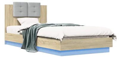 Immagine prodotto di Struttura del letto vidaXL con testiera in legno effetto sonoma