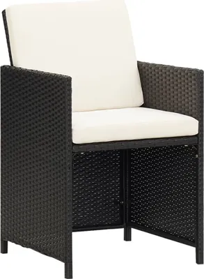 Image de vidaXL Chaises de jardin 4 pcs. Poly rotin noir
