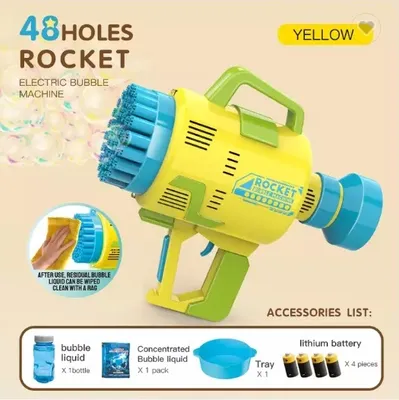 Zdjęcie produktu dla KIK KX4893_1 Pistolet do baniek mydlanych jasnożółty