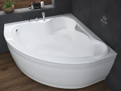 Produktbild von BADLAND Eckbadewanne Badewanne Standard 130x130 mit Acrylschürze, Füßen und Ablaufgarnitur GRATIS