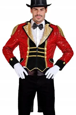 Productafbeelding van Circusdirecteur/Dierenverzorger. Jas met pailletten. Rood. Maat L