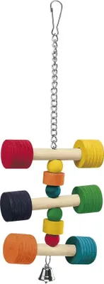 Imagen del producto de FERPLAST: Juguetes de madera para loros, 11,5 x 11,5 x 31 cm, modelo CS