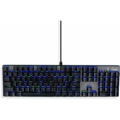 Produktbild von MediaRange MRGS101, Kabelgebunden, USB, Mechanischer Switch, QWERTZ, RGB-LED, Schwarz, Silber