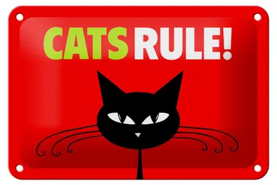 Produktbild von Blechschild Spruch 18x12cm Cats rule Katze