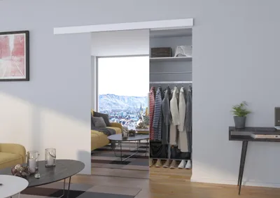 Obrázek produktu pro Posuvné dveře se zrcadlem 96 cm GABLORA - bílé