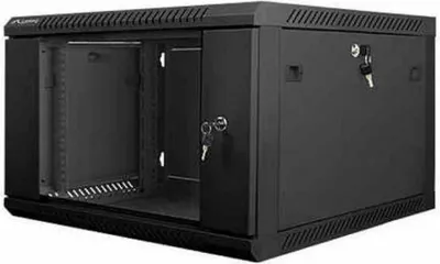 Produktbild von LANBERG Wand- Rack 19 " 6U 600x600mm schwarz (WF01-6606-10B)