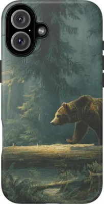 Produktbild von Braunbär auf umgestürztem Baumstamm – Hülle Kompatibel mit iPhone 16 Plus