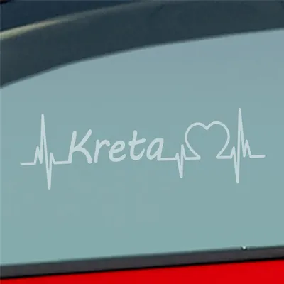 Produktbild von Auto Aufkleber Kreta Puls Herzschlag mit Insel Motiv 19x6 cm Milchglas Sticker Heckscheibenaufkleber