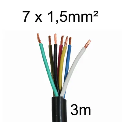 Produktbild von Elektrokabel 3m - 7-adrig - 7 x 1,5mm - Schwachstrom Kabel für KFZ