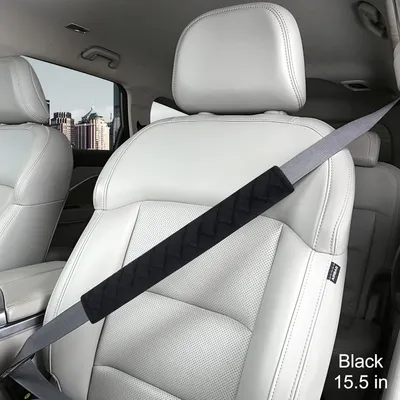 Produktbild von Weiche Auto-Sicherheitsgurtbezš¹ge fš¹r Erwachsene, Kinder, Frauen und M?nner, Sicherheitsgurt-Kissenbezug, Schutzpolster fš¹r LKWs, SUV, Schulterpolster fš¹r auto-Innenzubeh?r, 1 Stš¹ck, Schwarz, 40cm