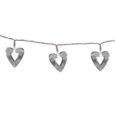 Produktbild von Best Season LED-Lichterkette "Mirror Hearts" 10 w/w LED verspiegelte Herzen, ca.0,9 m, Batterie, Timer, 726-58