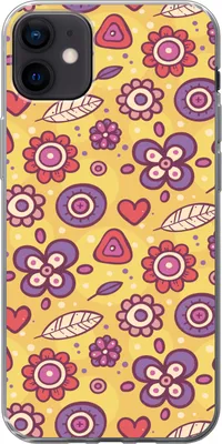Produktbild von MuchoWow® Handyhülle Schutzhülle Hülle für Telefoonhoesje iPhone 12 mini Muster - Blumen - Lila - Orange Silikon Softcase Handy Hülle - Bild