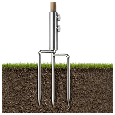 Produktbild von Edelstahl Sonnenschirmhalter mit Erdspieß - Bodenanker für Garten & Strand