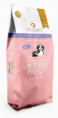 Zdjęcie produktu dla PERRO Indyk z królikiem karma sucha szczenięta 9kg