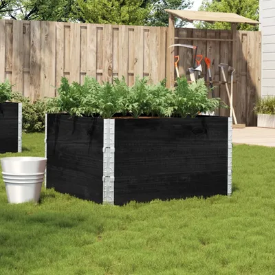 Productafbeelding van Maison Exclusive - Plantenbak zwart, 100x100 cm, massief grenenhout