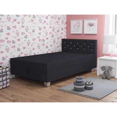 Obrázek produktu pro Jednolůžková postel 90x195 FREDERIKA 1 - černá