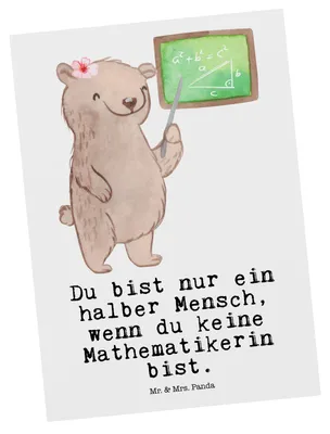 Produktbild von Mr. & Mrs. Panda Postkarte Mathematikerin Herz - Weiß - Geschenk, Lustig, Ansichtskarten, Spruch, Ansichtskarte, Witzig, Master, bildkarte, Bachelor, Postkarten