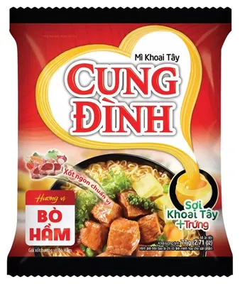 Obrázek produktu pro Cung Dình Instantní nudle s dušeným hovězím masem, 77 g