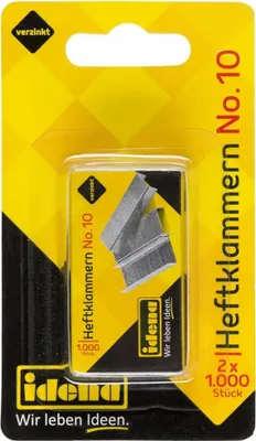 Obrázek produktu pro Idena sponky č. 10 2 x 1 000 kusů, pozinkované