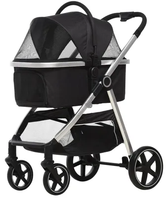 Productafbeelding van Hondenwagen - Draagtas - Wandelwagen - Huisdierwagen - Reiswagen - 2-in-1 Ontwerp - Geschikt Tot 10 kg