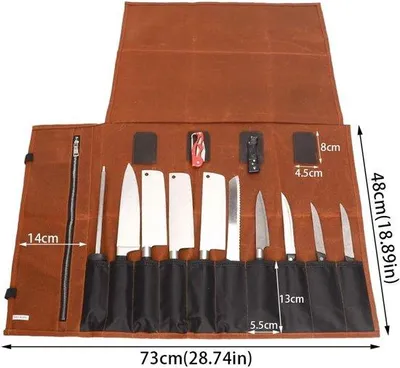 Produktbild von Kochmesser Rollerbag 16 Oz - Wachsleinwand - Wasserdicht - Schutz für Ihre Messer