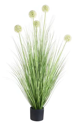 Obrázek produktu pro BELIANI Umělá rostlina v květináči zelená kalina hortenzie květina černý plastový květináč 120 cm dekorativní doplněk do domácnosti