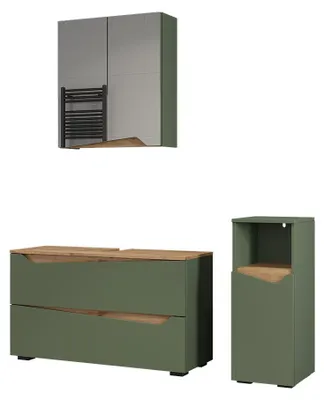 Obrázek produktu pro Koupelnový nábytek Vicco Marelle Zelená/Řemeslný dub 3 části, Model 65065