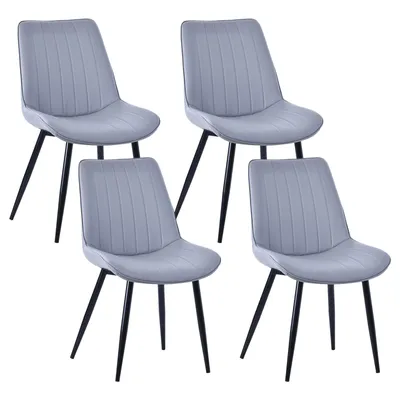Image de Lot de 4 chaises de salle à manger HOMAVO – Chaises confortables en velours ou en similicuir, ergonomiques, structure métallique, assise large 53×43cm