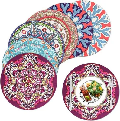 Produktbild von Famanu Platzsets Set aus 6 - Wärmeisolierend und rutschfest - Waschbar - Für Esstisch und Küche
