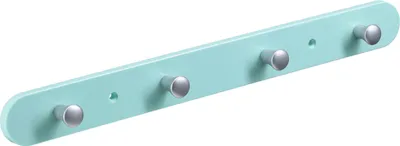 Produktbild von Hettich Garderobenleiste 4 Haken 38,0 x 4,0 x 0,8 cm mintgrün