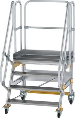 Produktbild von Günzburger Steigtechnik Plattformtreppe 60° fahrbar Stufenbreite 1 m 4 Stufen - 600744