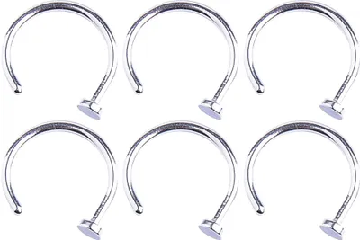 Produktbild von 6 Stück Edelstahl Nase offen Hoop Ring Körper Piercing Ohrstecker Uni Schmuck-M 6Pcs