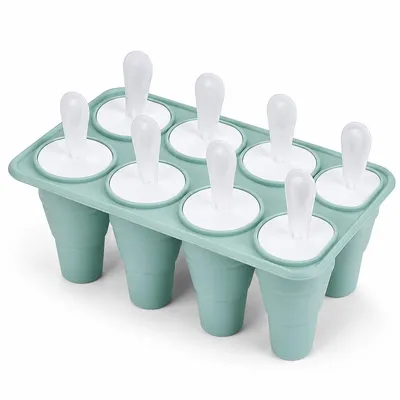 Produktbild von Eiswürfelform Silikon 8er Set, lebensmittelecht BPA frei, DIY Eis am Stiel & Eiswürfel, flexibel, leicht zu reinigen, Küchenhelfer