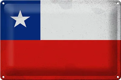 Produktbild von Blechschild Flagge Chiles 30x20cm Flag of Chile Vintage