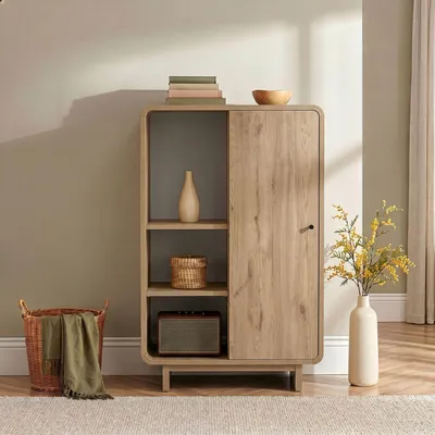 Produktbild von Skye Decor, Hochwertiger Mehrzweckschrank, Sepet Eiche, 70x110x34 cm, 100% MDF