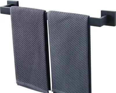 Immagine prodotto di Portasciugamani da parete da 50 cm per bagno, in acciaio inossidabile nero opaco