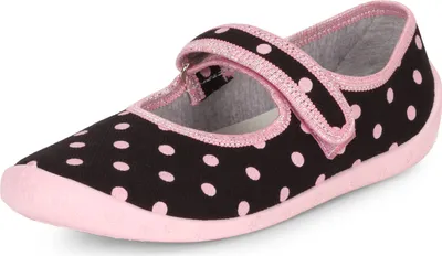 Produktbild von Ladeheid Kinder Mädchen Hausschuhe LARW007 (Rosa Schwarz Punkte, 27)