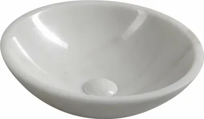 Immagine prodotto di Lavabo in pietra BLOK Ø 40 cm, marmo bianco, lucido