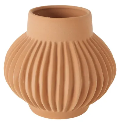 Produktbild von ALTENA Keramik Vase Dekor handgefertigt wasserbeständig 16 cm hoch, 18 cm Ø, Orangetöne