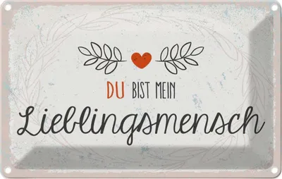 Produktbild von vianmo Blechschild 12x18 cm Du mein Lieblingsmensch Herz Spruch Zitat