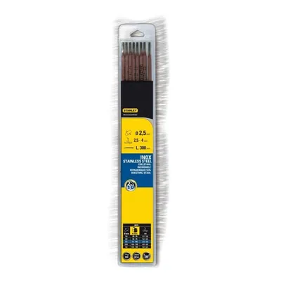 Produktbild von STANLEY 460726 Set mit 10 Edelstahlelektroden - Ø 2,5 mm - L 300 mm - Schweißstäbe