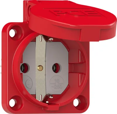 Produktbild von CEE Schutzkontakt Anbausteckdose rot 16A 250V IP54 PCE 105-0r
