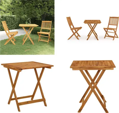 Produktbild von vidaXL 3 tlg. Garten Essgruppe Klappbar Massivholz Akazie - Garten-Essgruppe - Garten-Essgruppen - Gartengarnitur - Gartengarnituren