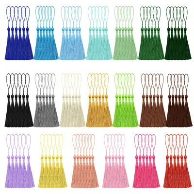 120 Lesezeichen-Quasten, 13 cm, 20 Farben, seidig, für DIY