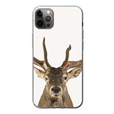Produktbild von MuchoWow® Handyhülle Schutzhülle Hülle für iPhone 12 Pro Max Hirsche - Tiere - Geweih - Kinder - Jungen Silikon Softcase Handy Hülle - Hartschale