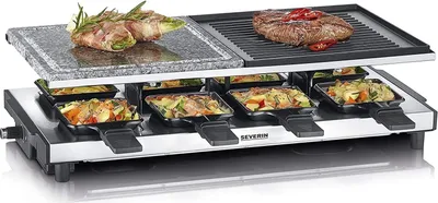 Immagine prodotto di Macchina per raclette per 8 persone 1500w + pietra per grigliare + griglia Severin 2373