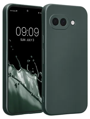 Produktbild von kwmobile Handyhülle für Google Pixel 9a Hülle - weiche Silikon Case metallisch schimmernd - Schutzhülle Cover - Metallic Petrol