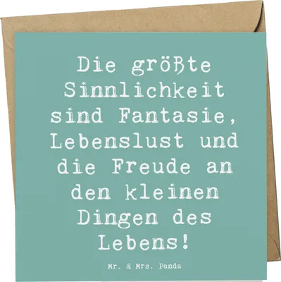 Produktbild von Mr. & Mrs. Panda Klappkarte Spruch Sinnlichkeit und Freude - Meeresbrise - Geschenk, doppelkarte, Zitat, Glückwunschkarte, Sinnesfreude, faltkarte, Grußkarte, Motivation